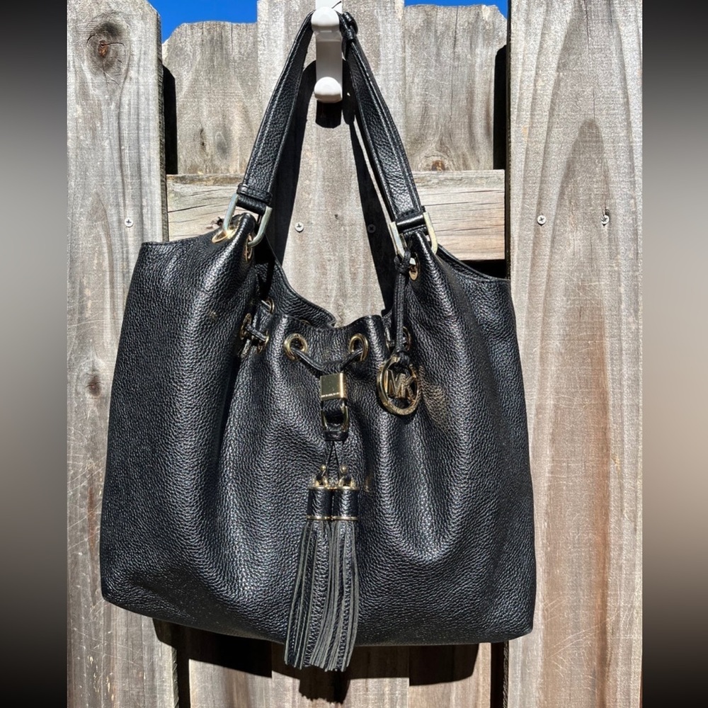 MICHAEL KORS Black Camden Hobo bag with Tassels